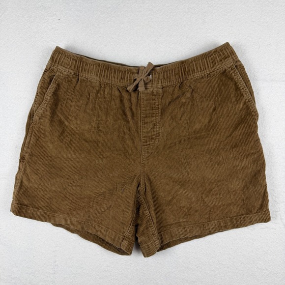 Original Use Other - Original Use Mens Brown Corduroy Carpenter Shorts Elastic Waist Drawstring Large